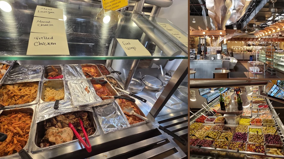 Simple restaurant interior with a no-frills counter.