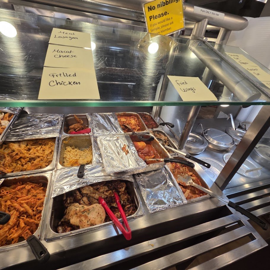 Simple restaurant interior with a no-frills counter.