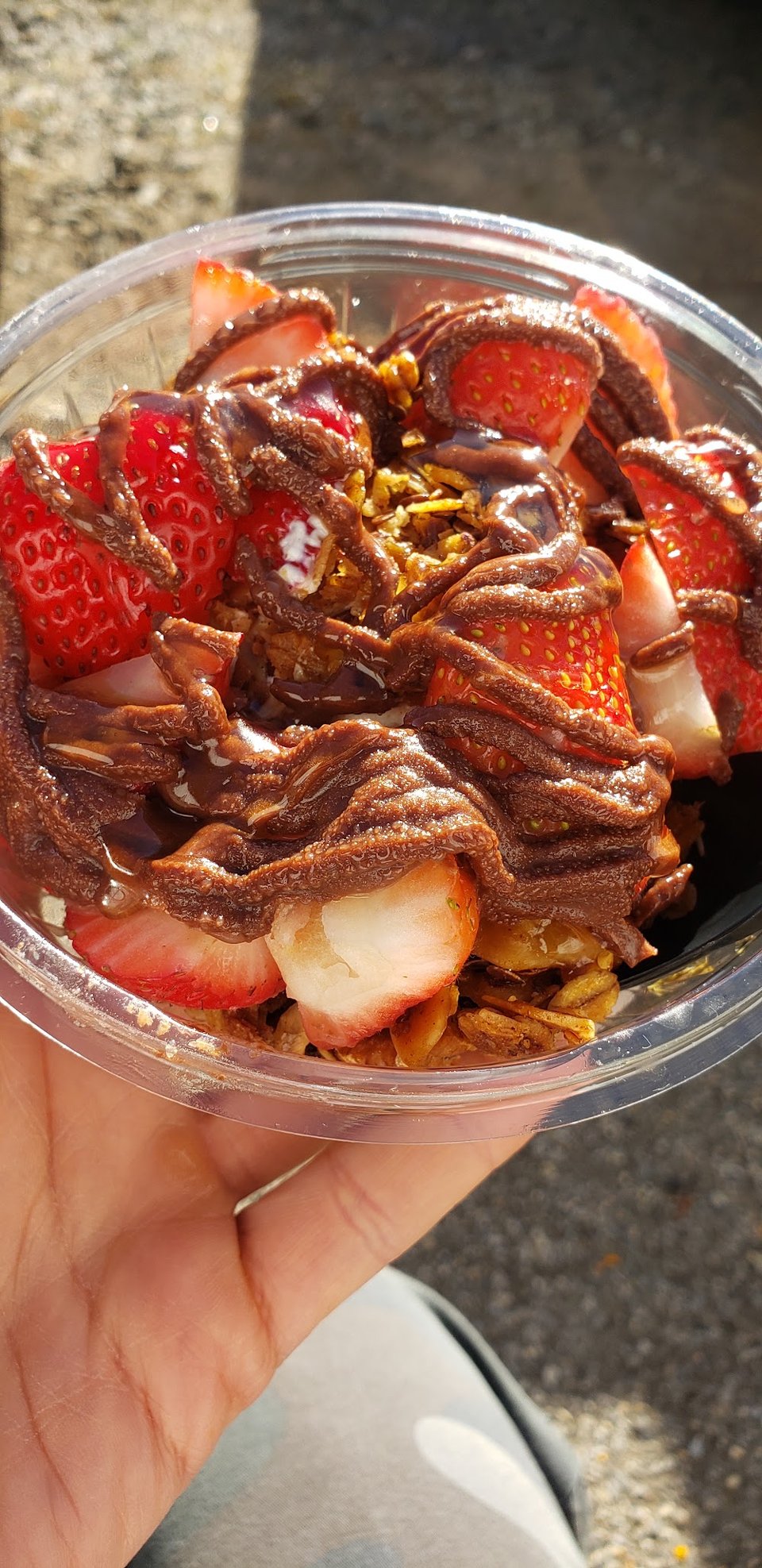 Yogurt with Strawberries Granola and Nutella